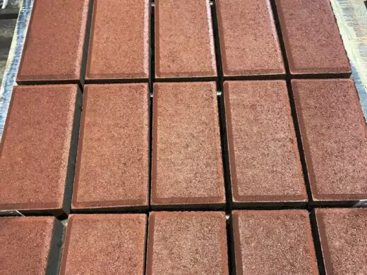 Тротуарная плитка Кирпичик Красный, фактура гладкий, гранитная, мрамор, высота 40 мм, 60 мм, 80 мм-4