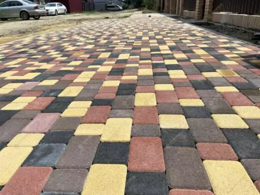 Тротуарная плитка Старый город Коричневый, фактура гладкий, гранитная, мрамор, высота 40 мм, 60 мм-5