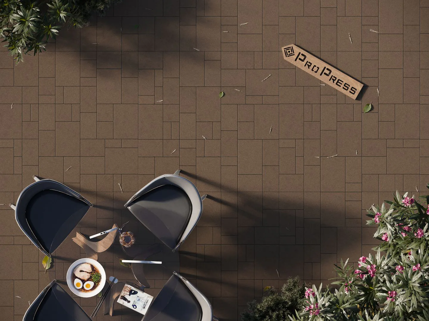 Тротуарная плитка Мюнхен Мокко, фактура гладкий, гранитная, мрамор, высота 40 мм-1